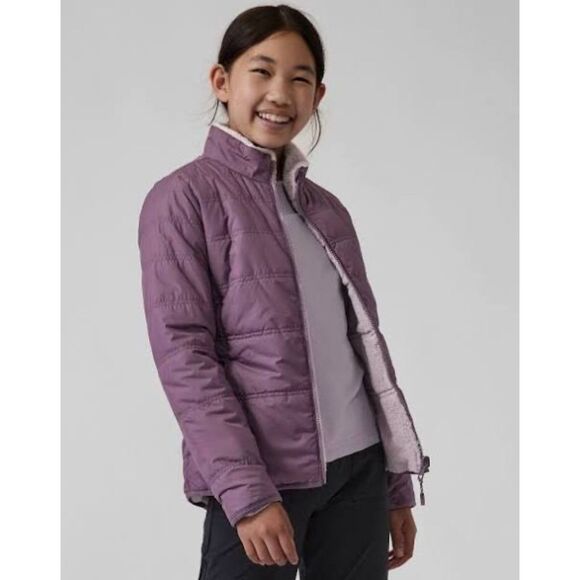 Athleta Girl Warm + Fuzzy Reversible Jacket - Purple/PinkSize 14 XL